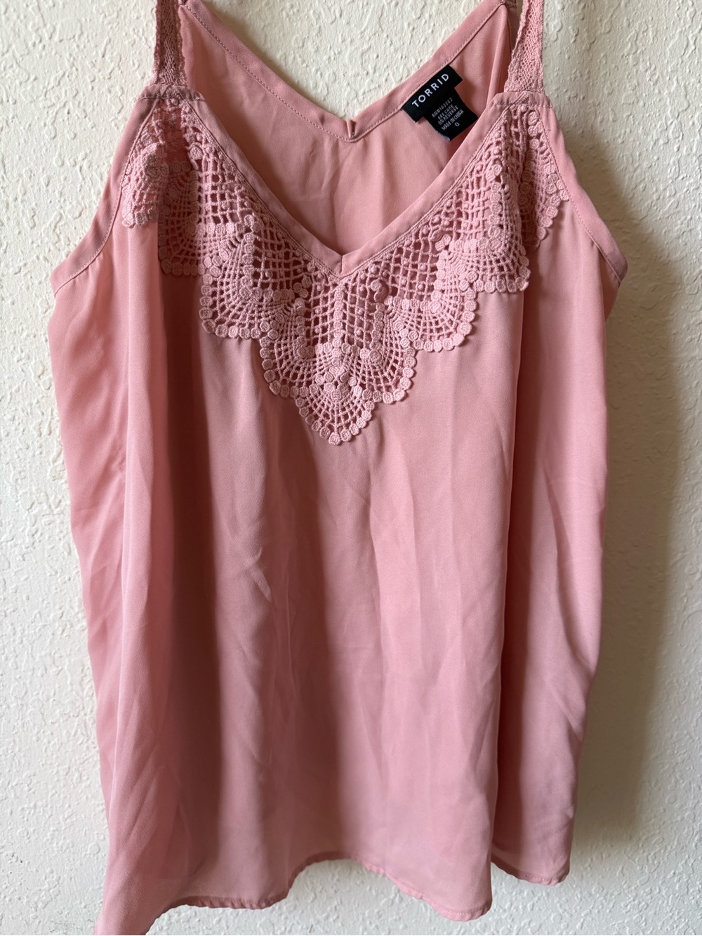 torrid Pink Crochet Trim V-Neck Cami